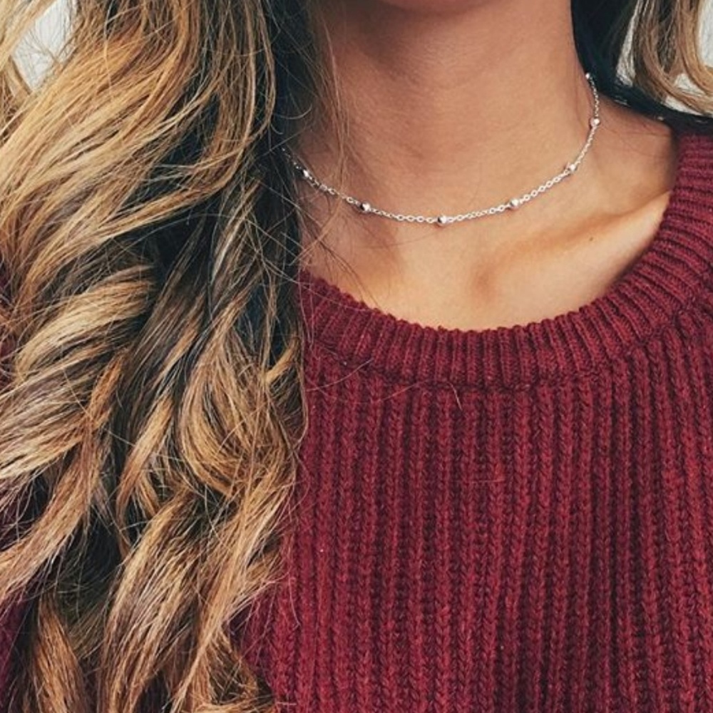 Dainty Silver Satellite Choker